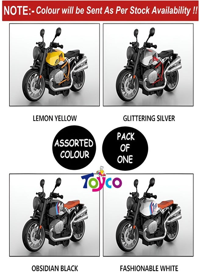 toyco® Diecast Motorcycle Toy Bike for Kids | 1:14 Scale Alloy Miniature Model | Pull Back Action, Realistic Replica, Durable Metal & Plastic | Gift for Boys & Girls Age 3+ (Multicolor) (719) - Image 3